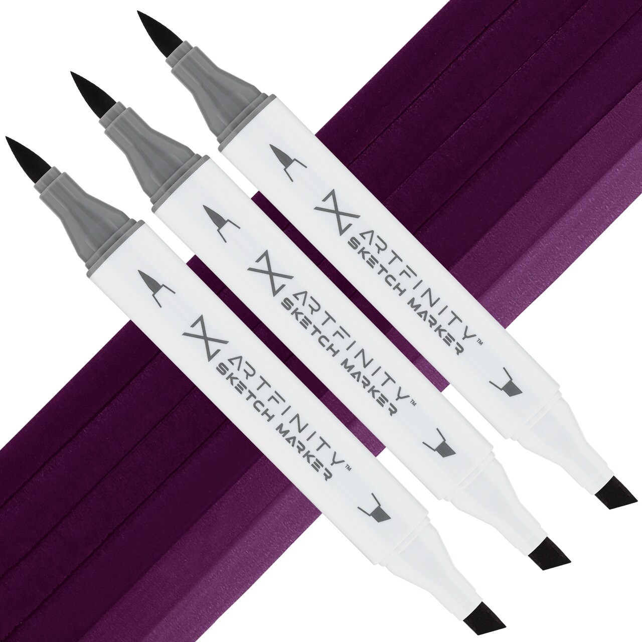 Artfinity Sketch Marker Sets - Set of 3 - Dark Purple V4-7, Vibrant, Professional, Dye-Based Alcohol Markers for Artists, Drawing, Travel, & More